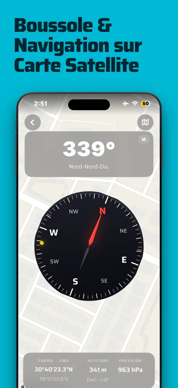 Screenshot #3 pour Altimètre - Boussole & Météo