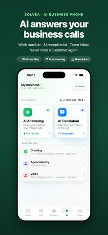 Solvea AI Business Phone iPhone screenshot