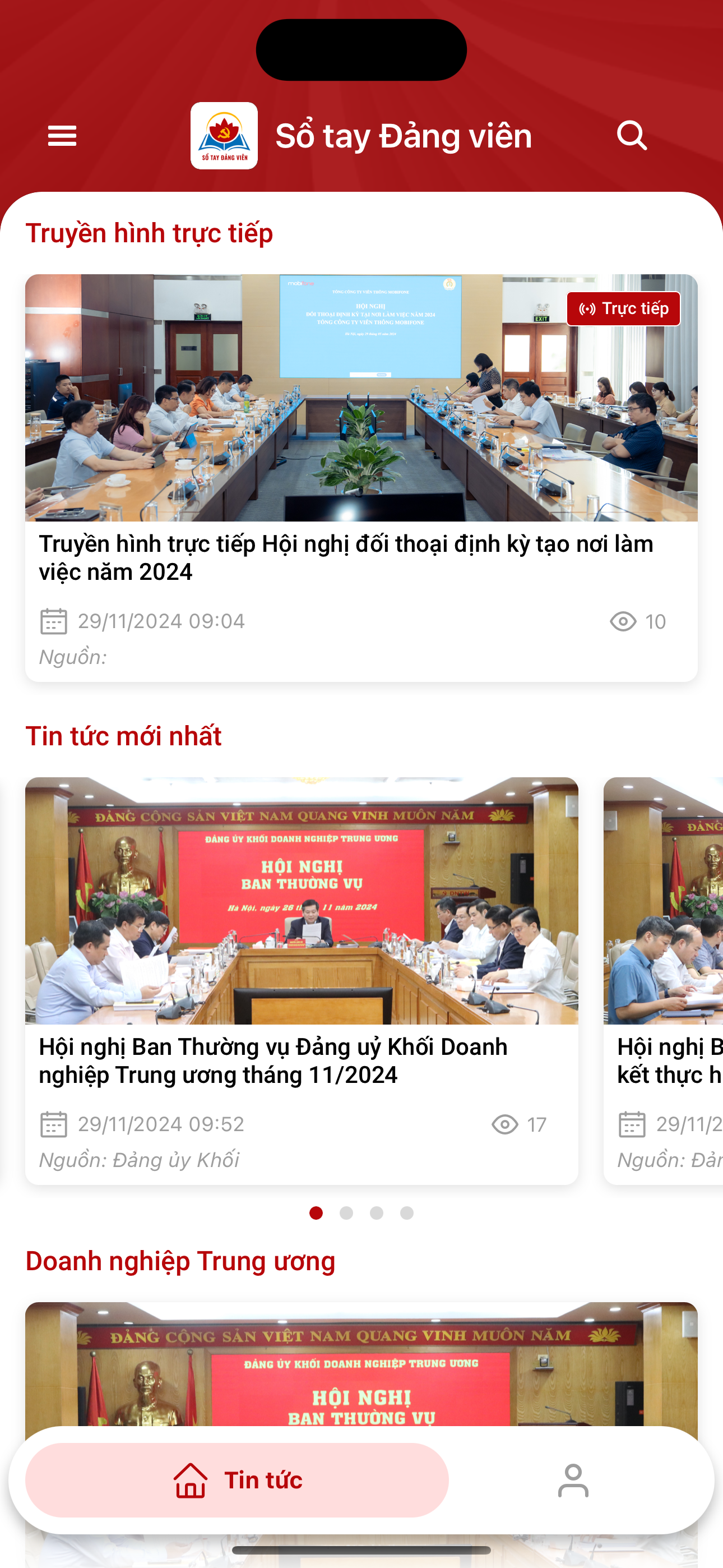 Sổ tay Đảng viên Khối DNTW