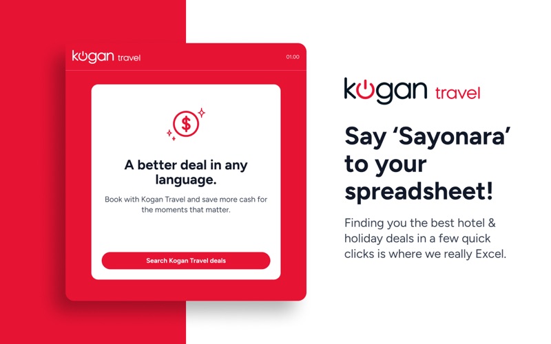 Kogan Travel app screenshot