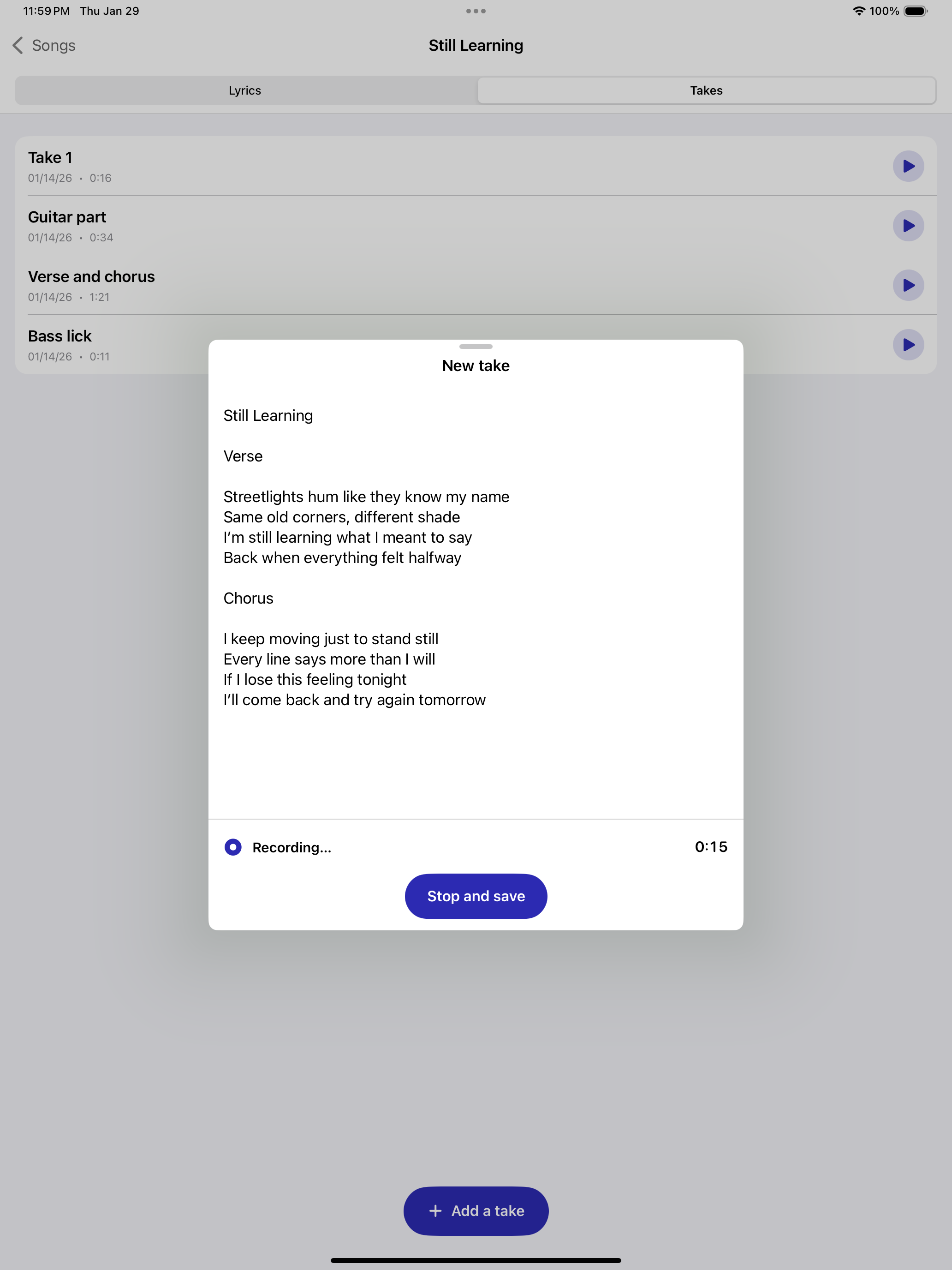 SongLab: Lyrics & Takes screenshot 9