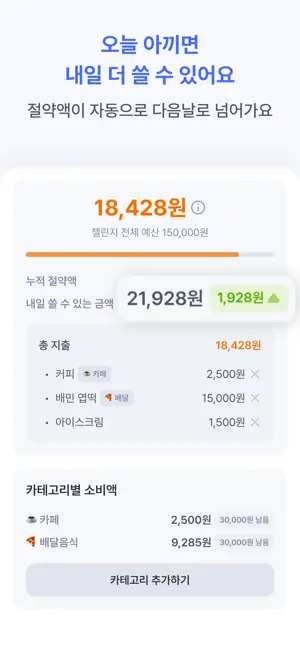 냅다 - 무지출 챌린지 가계부, 하루예산 관리 screenshot 4