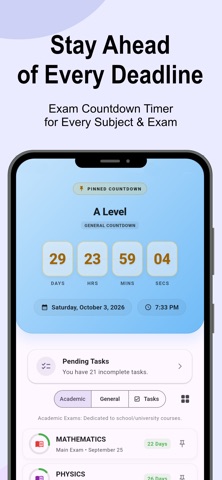 Exam Countdown & Study Planner iPhone screenshot