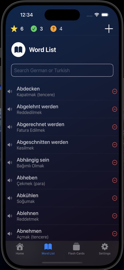 Luna Turkish German Verbs Test