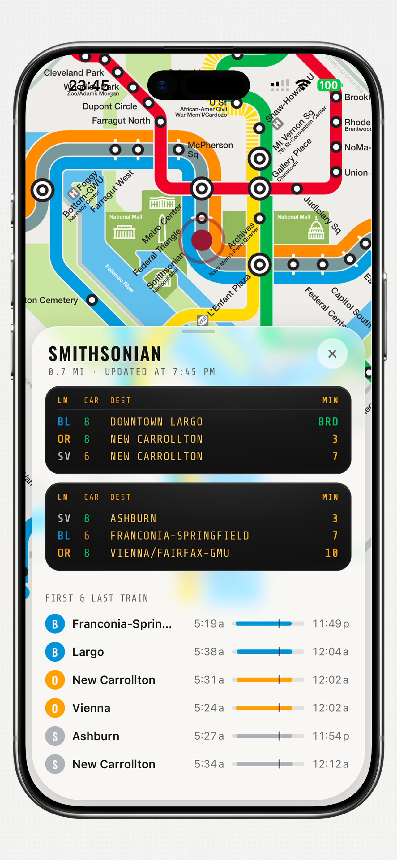 DC Metro ETA screenshot 4