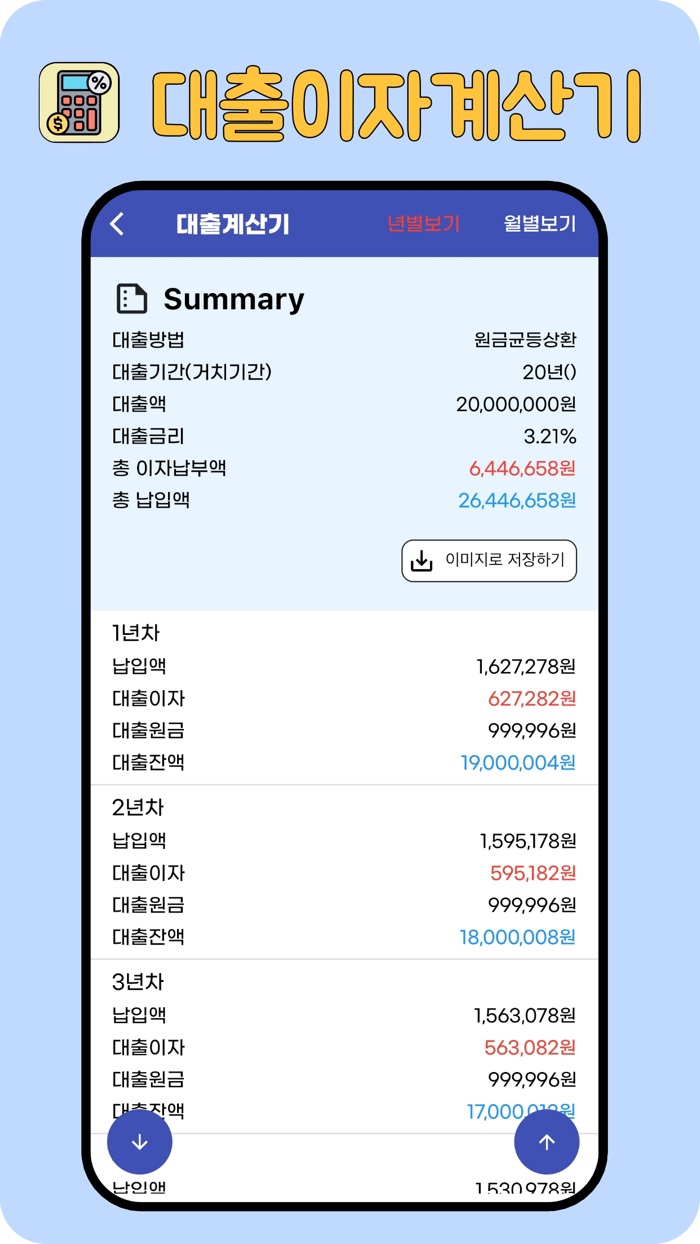 대출이자계산기원금,이자계산