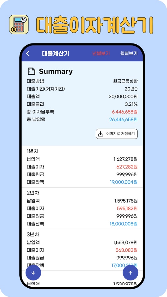 #4. 대출이자계산기(원금,이자계산) (iOS) Podle: JongTae Lee