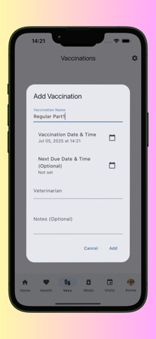 Manage Pets - Pet Care Tracker iPhone screenshot