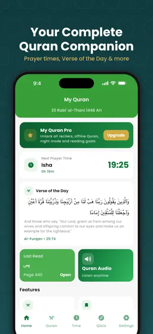 My Quran - Prayer Times Qibla screenshot 1