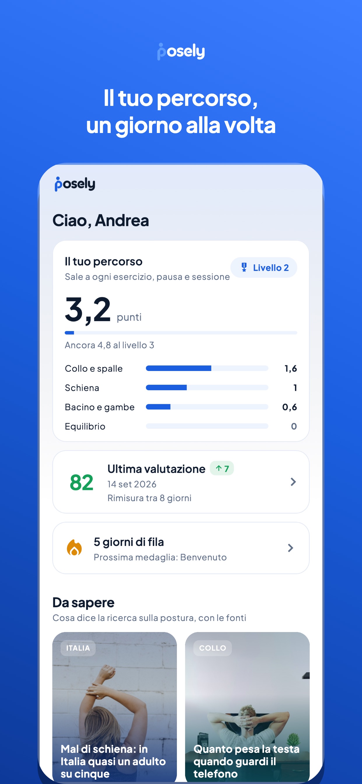 Screenshot 1 of Posely: postura ed equilibrio