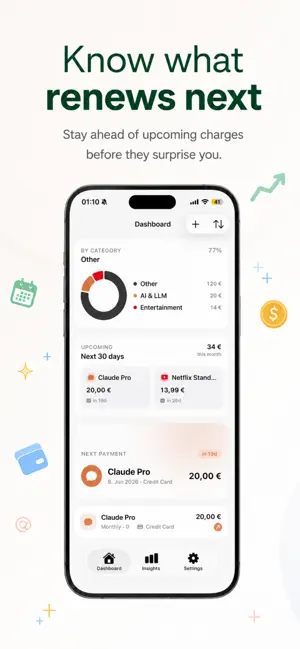 Subtle Subscription Tracker screenshot 2