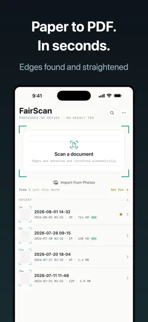 FairScan - PDF Scanner & OCR screenshot 1