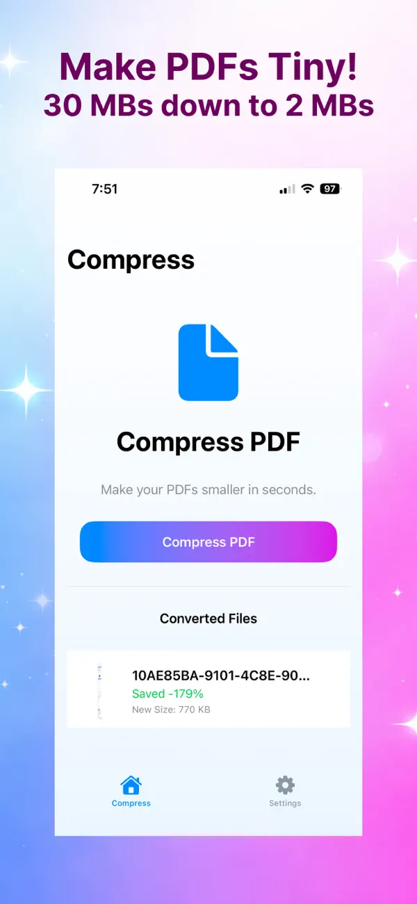 #1. Tiny PDF - File Compression (iOS) Ved: Talk or Not, Inc.