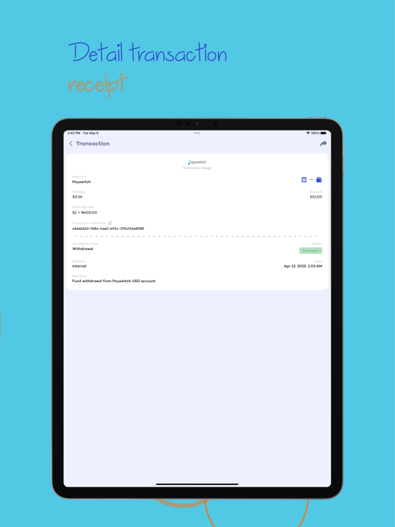 Payswitch iPad screenshot 4 - Finance app