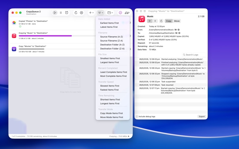 Screenshot #2 pour CopyQueue