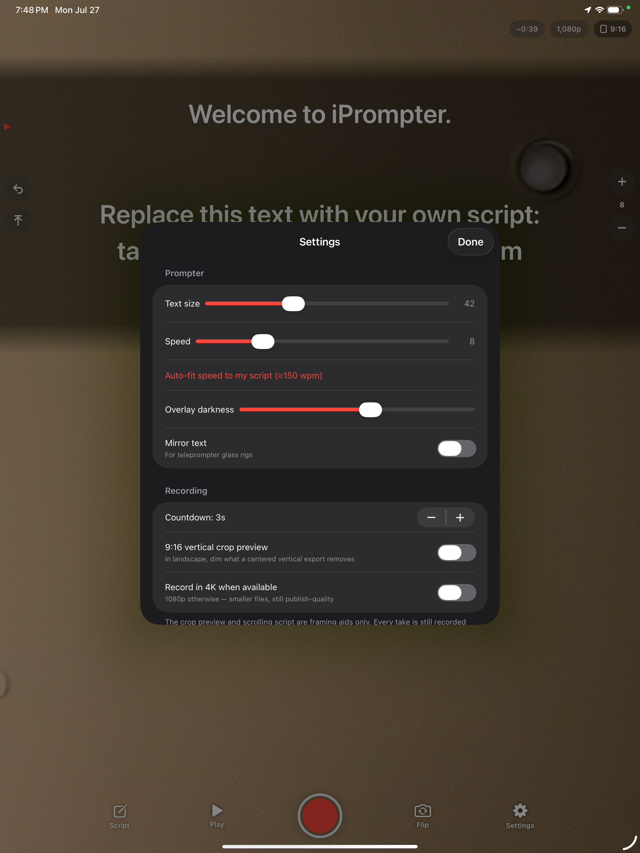 iPrompter Studio by StatsKey screenshot 6