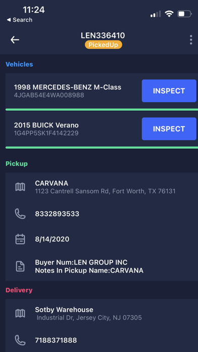 CarshipIO Driver Dispatch App Screenshot
