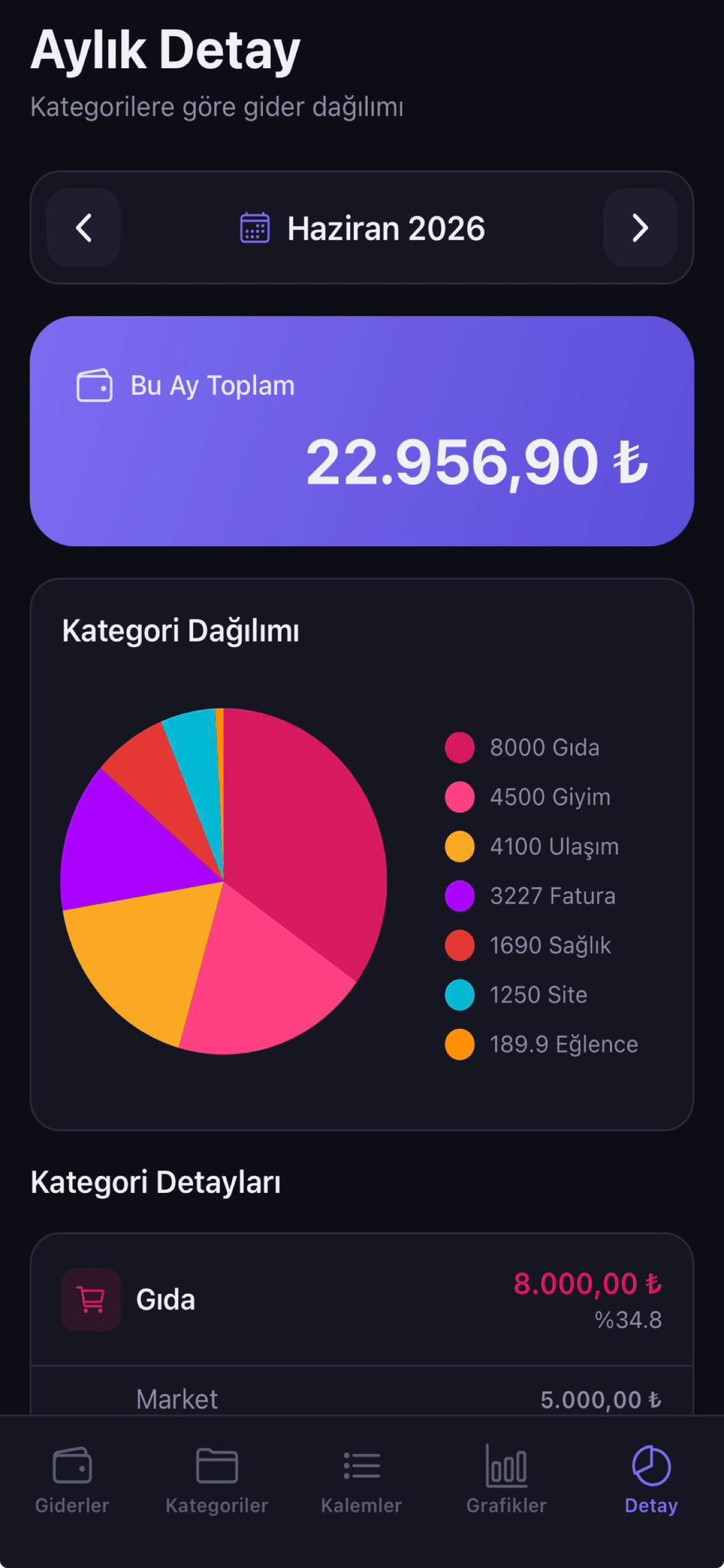 Gider Takip Uygulaması