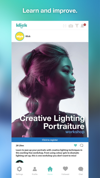 Klick photography app Screenshot