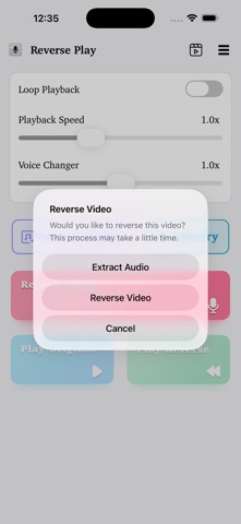 Reverse Audio Player iPhone screenshot