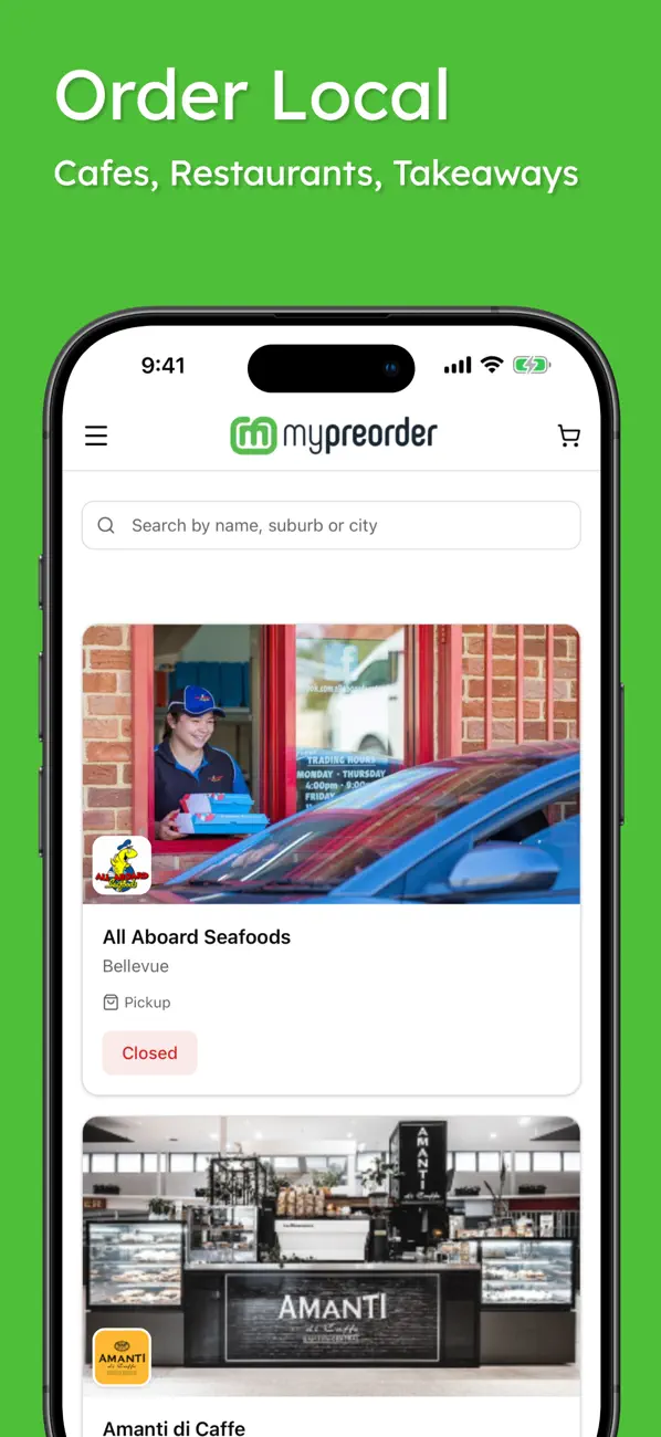 Screenshot #1 pour mypreorder: Order Food & Drink