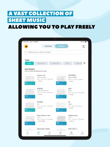 EZ Piano keyboard & lessons iPad screenshot