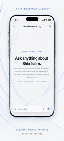 Shia Research: Ask & Cite iPhone screenshot 1