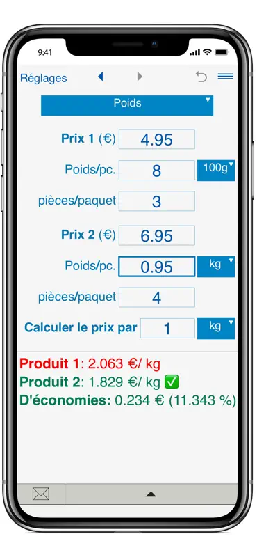 Calculateur de prix unitaires screenshot 2 of 8