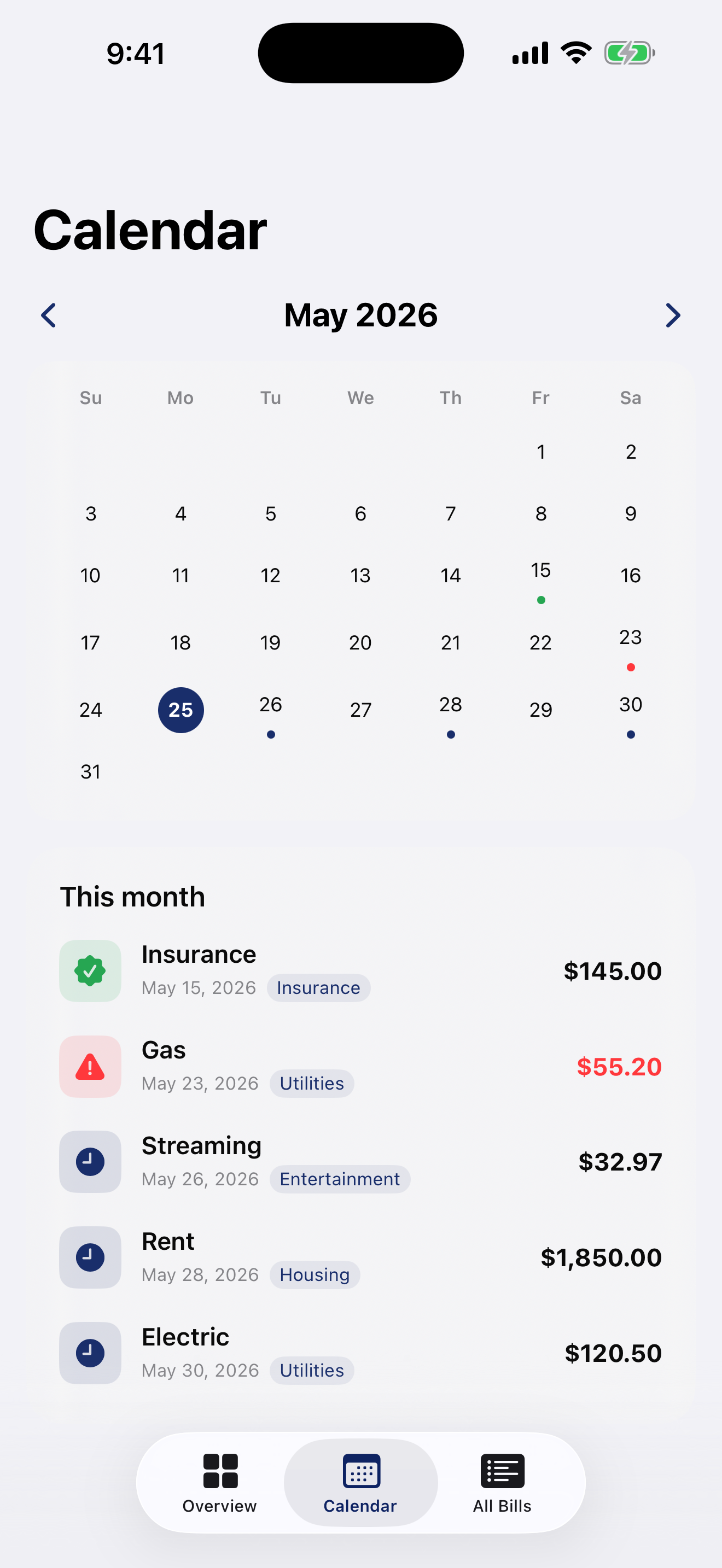 BillDue Payment Reminder