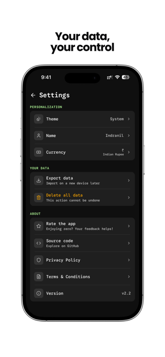 zero: offline expense tracker Screenshot 6 of 8