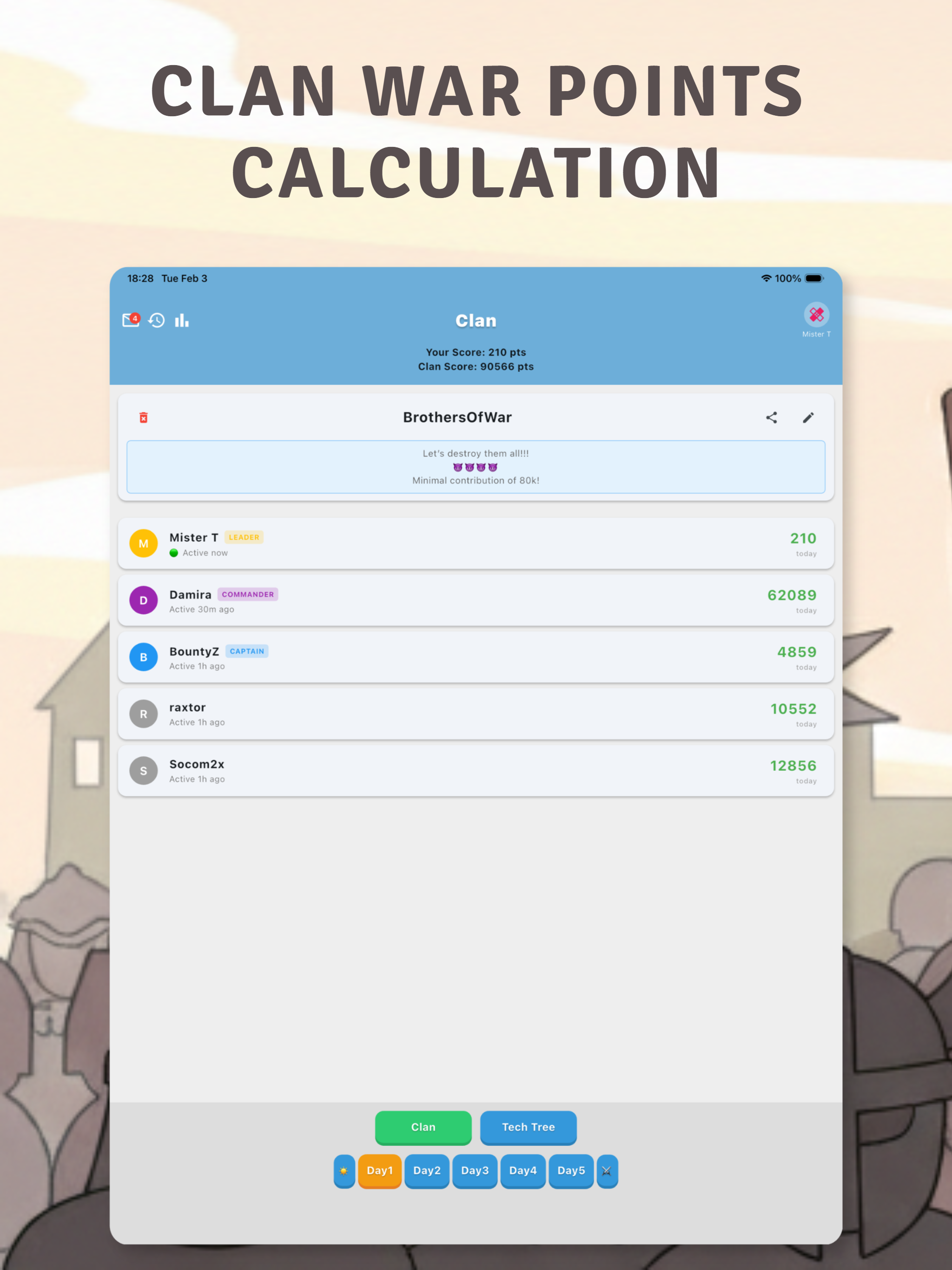 Clan War Calculator