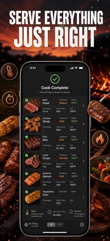 Grill Timer: BBQ Meat Temp iPhone screenshot