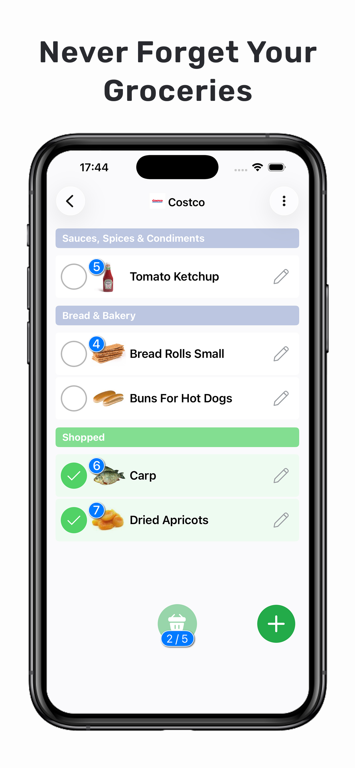 Visual Grocery: Shopping List