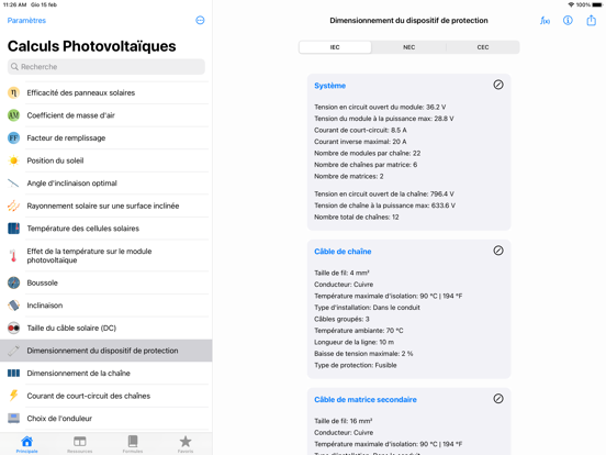 Screenshot #6 pour Calculs Photovoltaïques
