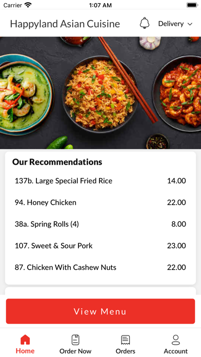 Happyland Asian Cuisine. Screenshot
