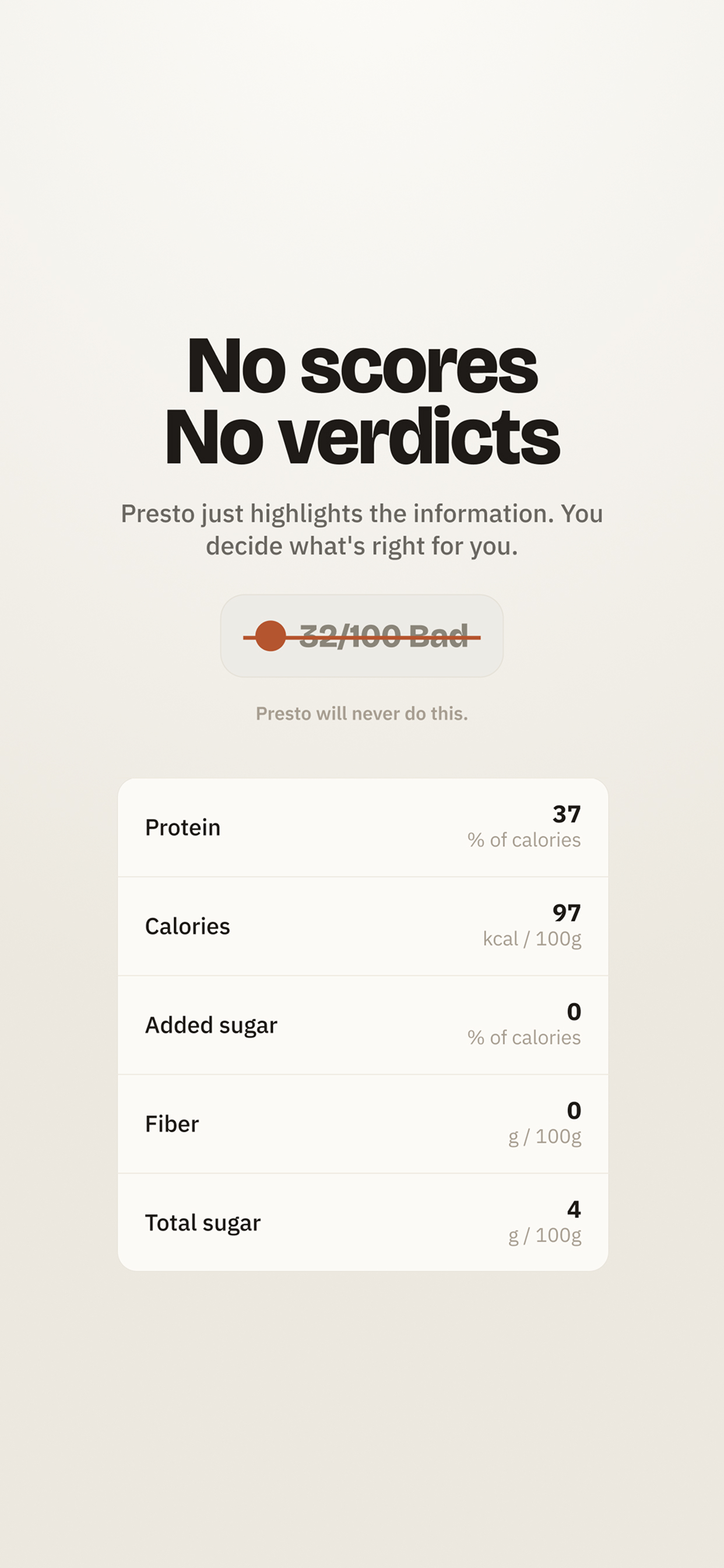 Presto - Nutrition scanner screenshot 5