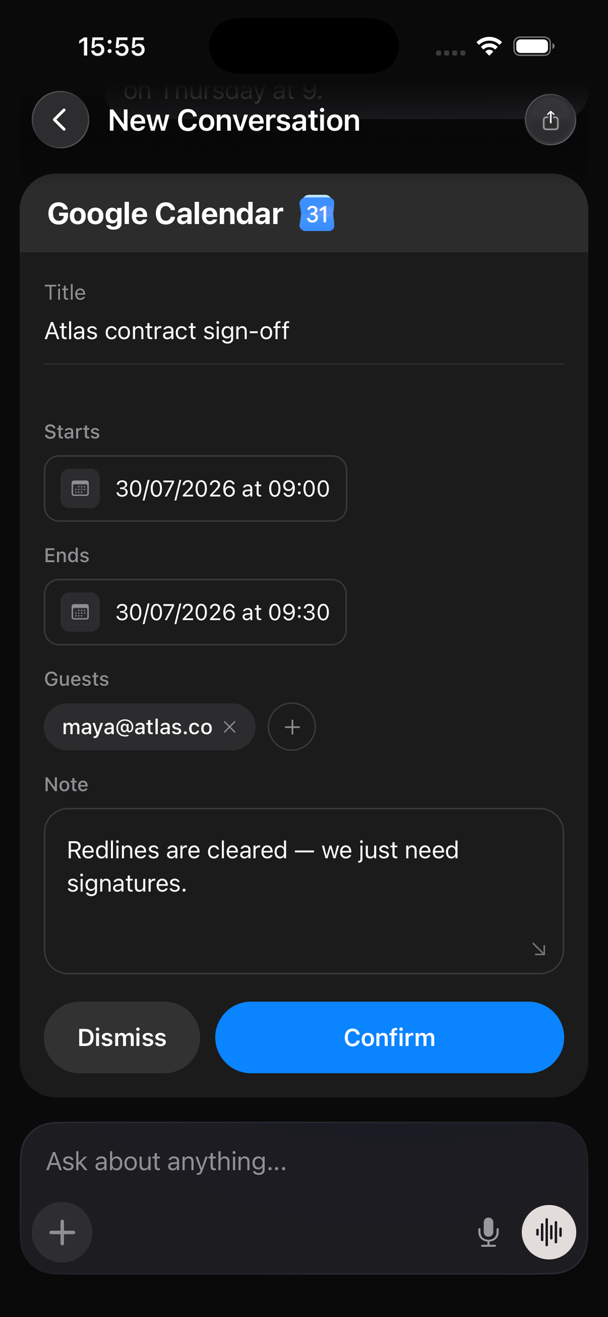Nora AI Assistant screenshot 2