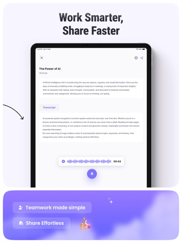 AI Meeting Note Taker - NoteAI iPad screenshot