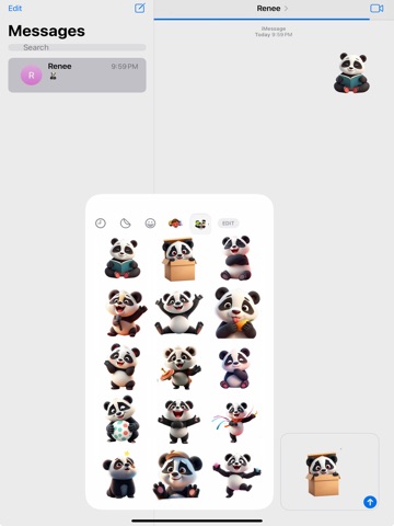 Playful Panda Stickers iPad screenshot