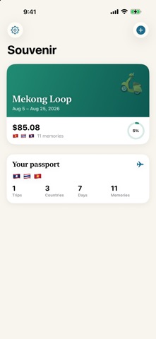 Souvenir: Travel Expenses iPhone screenshot