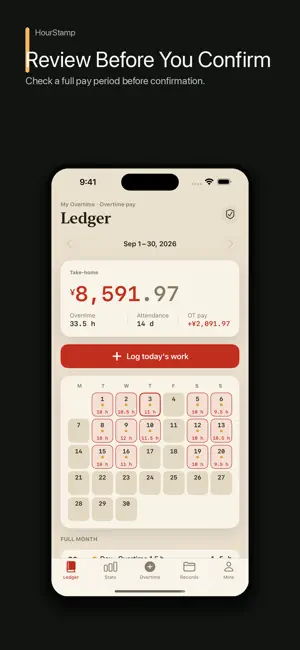 HourStamp: Work Hours & Pay screenshot 4