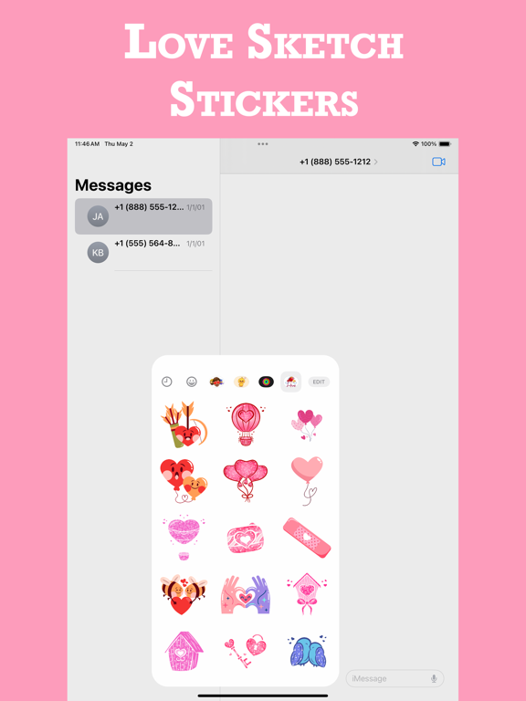 Screenshot #5 pour Love Sketch Stickers