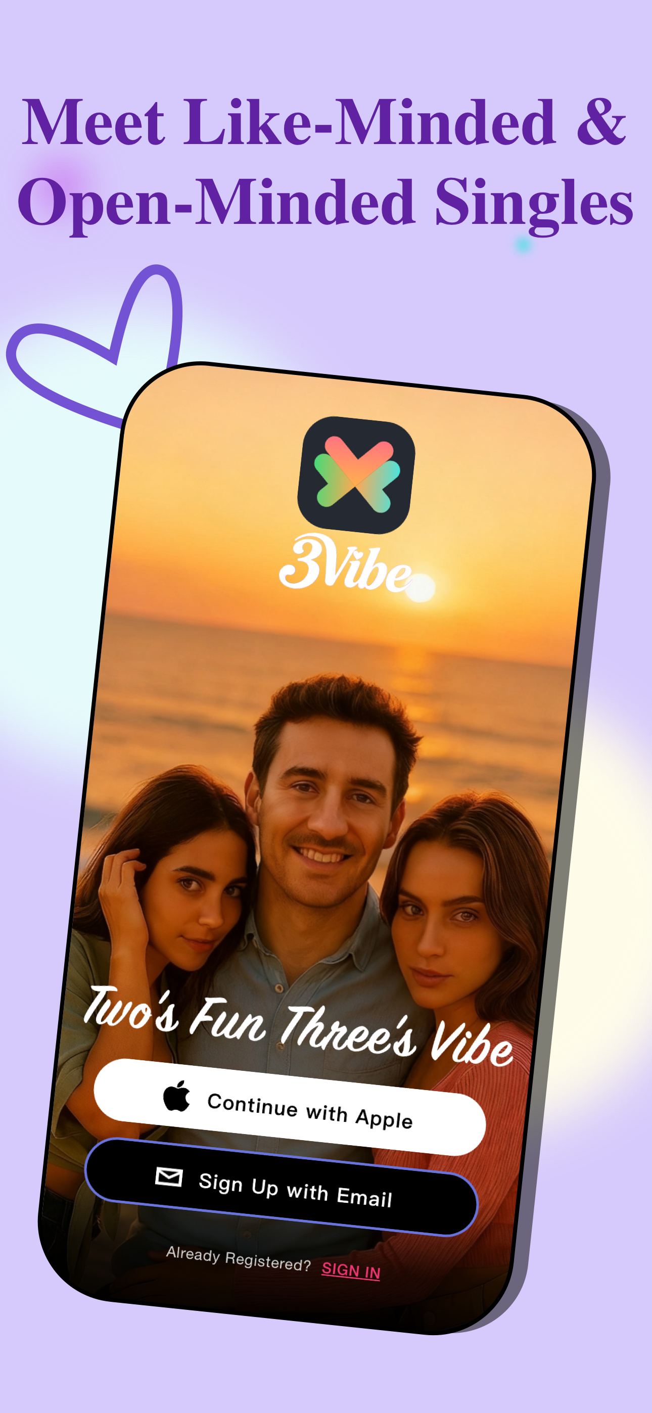 Open-Minded Dating App - 3Vibe