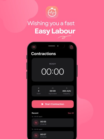 Labor Contraction Timer & Log iPad screenshot