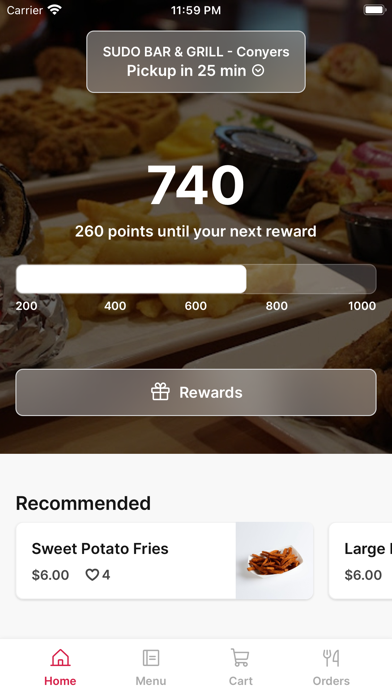 Sudo Bar & Grill App iPhone screenshot 1 - Food & Drink app