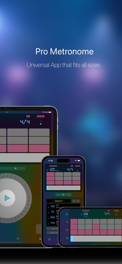 Pro Metronome - Tempo & Tuner - The app provides a consistent and optimized experience across all Apple devices, adapting its interface seamlessly for both iPhone and iPad screens.