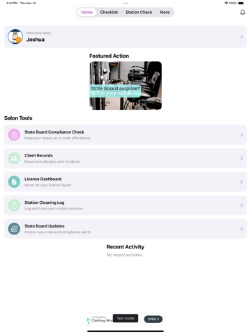 Salon Safety App iPad screenshot
