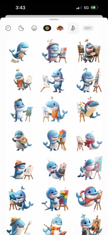 Painter Whale Stickers iPhone screenshot