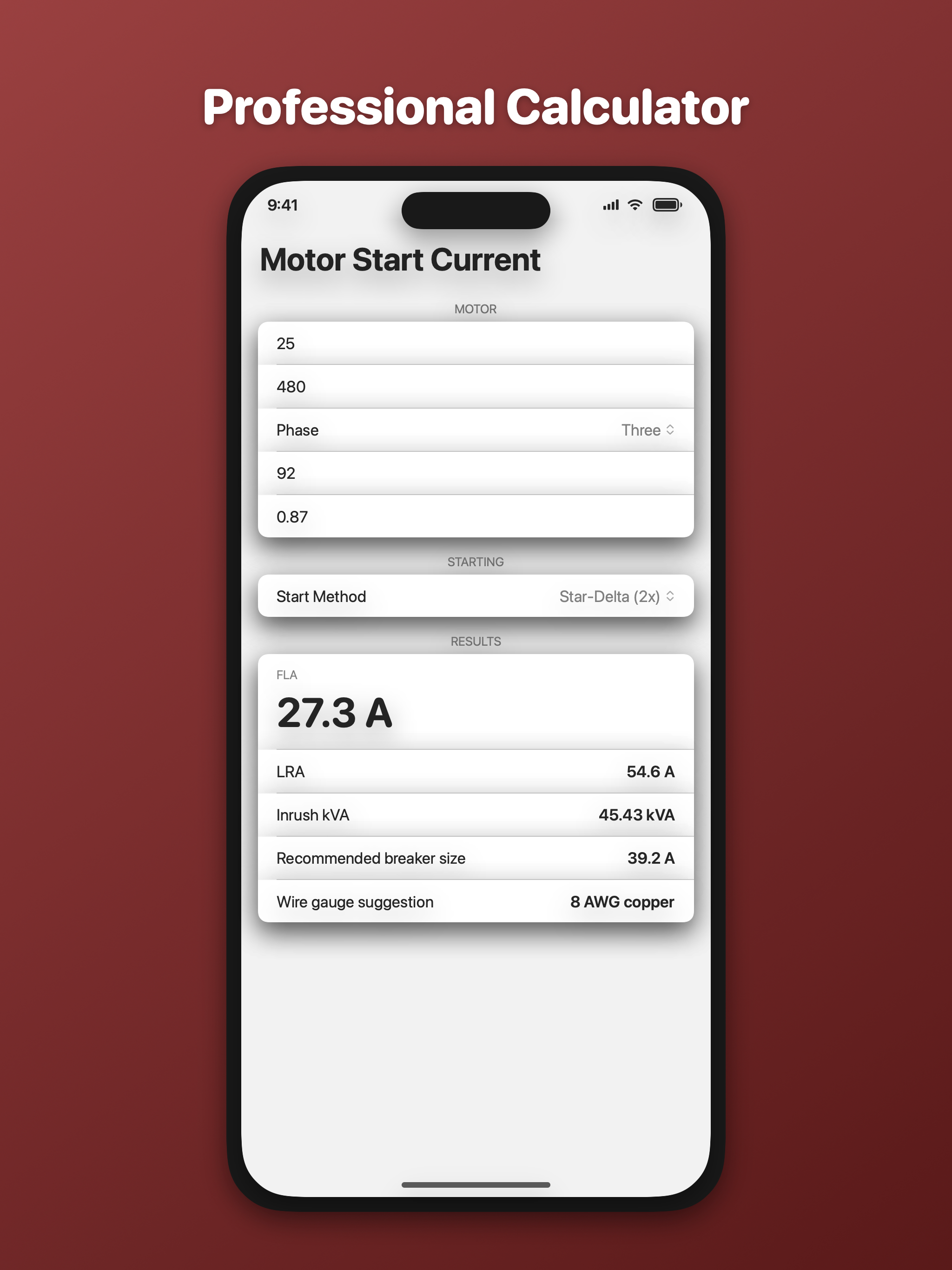Motor Start Current Calculator screenshot 5