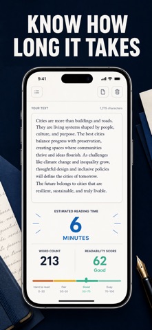 Reading Time Word Counter iPhone screenshot